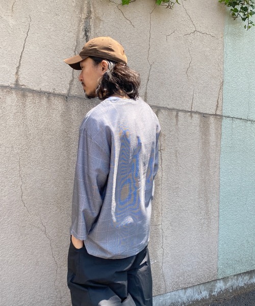 NO NEED(ノーニード)の「7分袖ノーカラーシャツTインナーセット(シャツ/ブラウス・メンズ・グレー系その他・M/L/LL)」の13枚目の写真