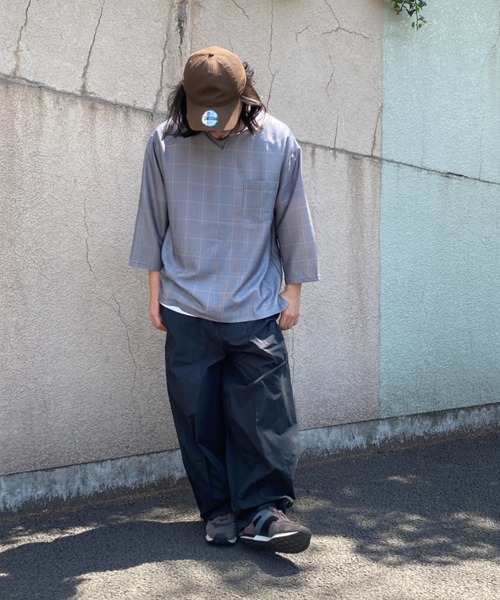 NO NEED(ノーニード)の「7分袖ノーカラーシャツTインナーセット(シャツ/ブラウス・メンズ・グレー系その他・M/L/LL)」の15枚目の写真