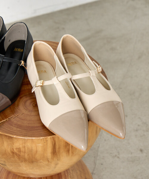 Jena espace merveilleux（ジェナ　エスパスメルヴェイユ）の「フロントエナメルパンプス（パンプス・レディース・アイボリー/ブラック・MEDIUM/LARGE）」の5枚目の写真