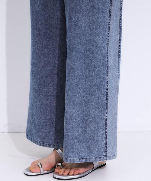 Cutie Blonde（キューティーブロンド）の「【S-LL】サイドラインがアクセント イージーデニムパンツ（デニムパンツ・レディース・ブラック系4/ブルー系4・01/02/03/04）」の16枚目の写真