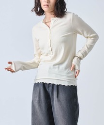 「KHA:KI / カーキ」W/TEN HENLY NECK TOP