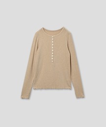「KHA:KI / カーキ」W/TEN HENLY NECK TOP
