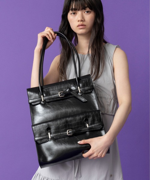 Casselini（キャセリーニ）の「Casselini(キャセリーニ)Wフラップベルトバッグ（トートバッグ・レディース・シルバー/ブラック・FREE）」の3枚目の写真