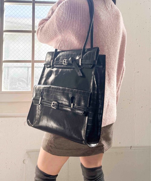 Casselini（キャセリーニ）の「Casselini(キャセリーニ)Wフラップベルトバッグ（トートバッグ・レディース・シルバー/ブラック・FREE）」の8枚目の写真