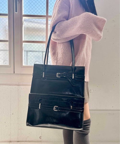 Casselini（キャセリーニ）の「Casselini(キャセリーニ)Wフラップベルトバッグ（トートバッグ・レディース・シルバー/ブラック・FREE）」の10枚目の写真