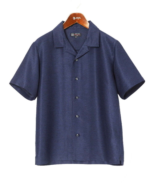 MK MICHEL KLEIN HOMME （エムケーミッシェルクランオム）の「【洗える / 快適高通気素材】カラミストレッチ開襟シャツ（シャツ/ブラウス・メンズ・ネイビー/アイボリー・46/48/51）」の3枚目の写真