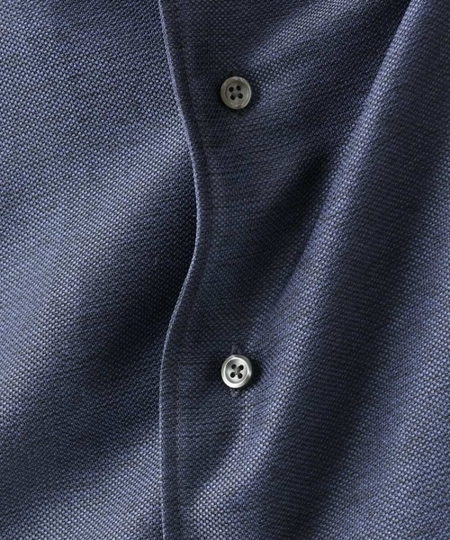 MK MICHEL KLEIN HOMME （エムケーミッシェルクランオム）の「【洗える / 快適高通気素材】カラミストレッチ開襟シャツ（シャツ/ブラウス・メンズ・ネイビー/アイボリー・46/48/51）」の9枚目の写真