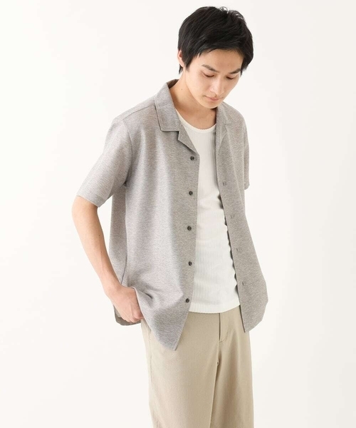 MK MICHEL KLEIN HOMME （エムケーミッシェルクランオム）の「【洗える / 快適高通気素材】カラミストレッチ開襟シャツ（シャツ/ブラウス・メンズ・ネイビー/アイボリー・46/48/51）」の12枚目の写真