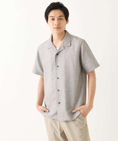 MK MICHEL KLEIN HOMME （エムケーミッシェルクランオム）の「【洗える / 快適高通気素材】カラミストレッチ開襟シャツ（シャツ/ブラウス・メンズ・ネイビー/アイボリー・46/48/51）」の15枚目の写真