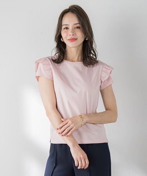セール】【WEB限定】袖フリルカットソー≪洗濯機で洗える≫（T