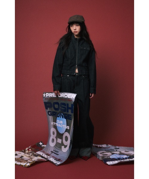 LAGUA GEM ROLL UP LOOSEY デニム BLK 23inch LAGUA GEM | ROLL UP LOOSEY デニム (ストレート ) |SHEL'TTER