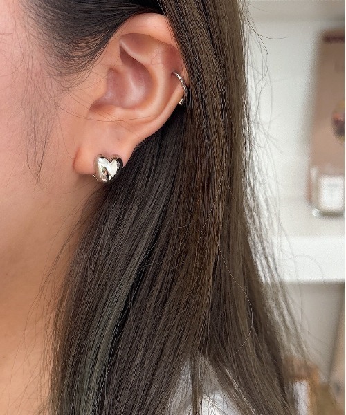 Vini(ヴィニ)の「ハート モチーフ ピアス(ピアス(両耳用)・レディース・シルバー系その他/ゴールド/ゴールド系その他/シルバー・FREE)」の7枚目の写真