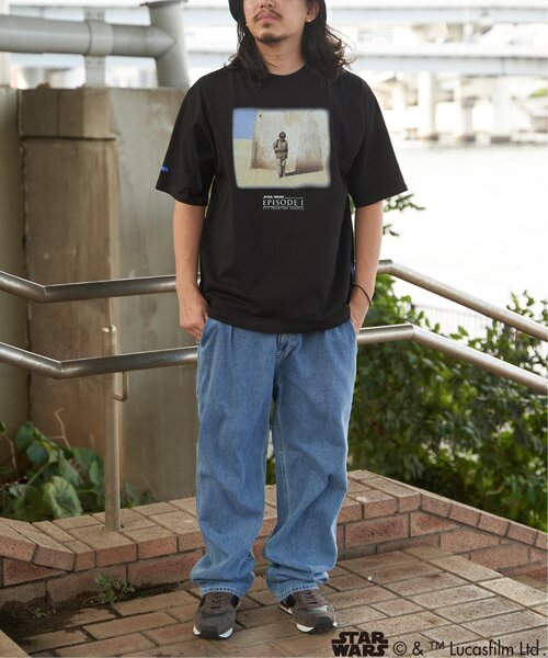 STAR WARS（スターウォーズ）の「STAR WARS スターウォーズ エピソード1 ロゴTシャツ（Tシャツ/カットソー・メンズ・ブラック/ホワイト/ネイビー・M/L/LL）」の7枚目の写真