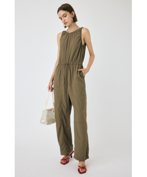 MOUSSY(マウジー)の「NYLON GATHER ジャンプスーツ(つなぎ/オールインワン・レディース・ブラック/カーキ/キナリ・1/2)」の12枚目の写真