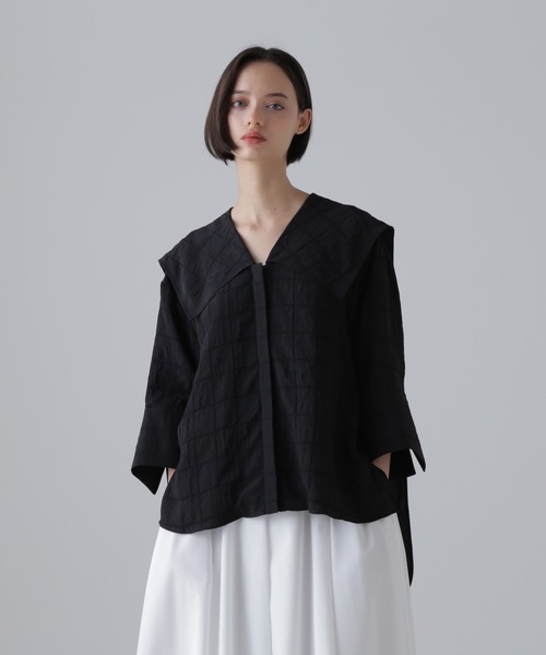 【美品】アドーア ADORE ノーカラーショートジャケット　ブルゾン　日本製 ADORE(アドーア)｜◇ブリーズトロジャケット/ホワイト の通販