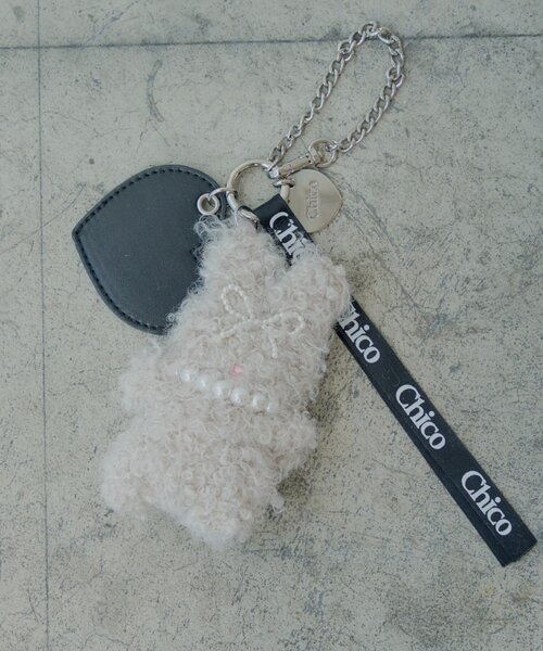 Chico(チコ)の「ファーアニマルモチーフチャーム(ベルト・レディース・ピンク/グレー/アイボリー・FREE)」の1枚目の写真