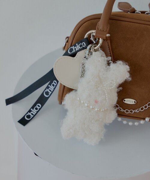 Chico(チコ)の「ファーアニマルモチーフチャーム(ベルト・レディース・ピンク/グレー/アイボリー・FREE)」の2枚目の写真