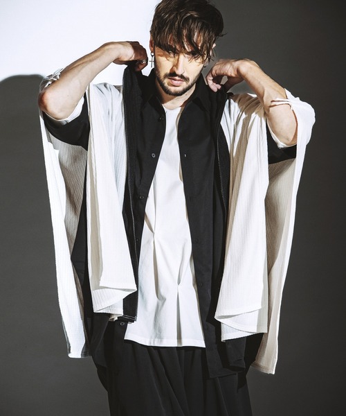 NO ID.（ノーアイディ）の「【NO ID.】Random Tuck Big Pullover / ランダム タック ビッグ プルオーバー（Tシャツ/カットソー・メンズ・ホワイト/ブラック・ONE SIZE）」の10枚目の写真