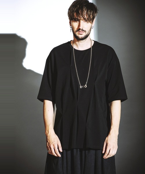 NO ID.（ノーアイディ）の「【NO ID.】Random Tuck Big Pullover / ランダム タック ビッグ プルオーバー（Tシャツ/カットソー・メンズ・ホワイト/ブラック・ONE SIZE）」の12枚目の写真
