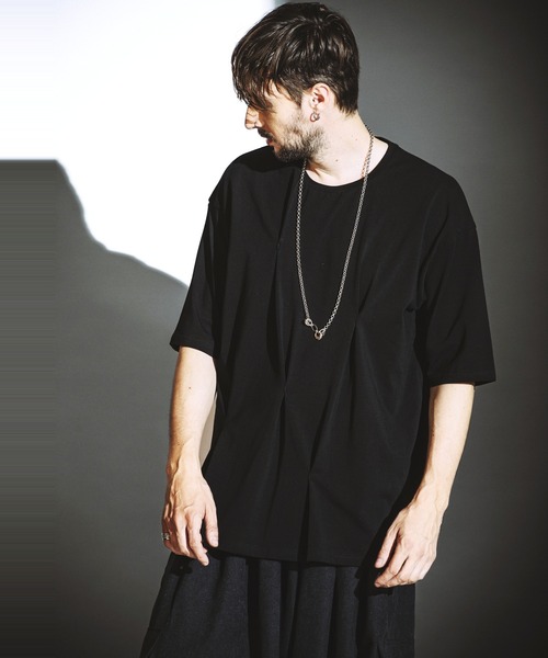 NO ID.（ノーアイディ）の「【NO ID.】Random Tuck Big Pullover / ランダム タック ビッグ プルオーバー（Tシャツ/カットソー・メンズ・ホワイト/ブラック・ONE SIZE）」の13枚目の写真