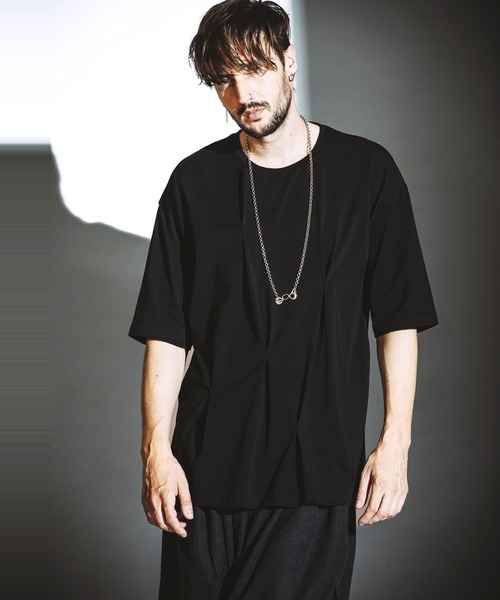 NO ID.（ノーアイディ）の「【NO ID.】Random Tuck Big Pullover / ランダム タック ビッグ プルオーバー（Tシャツ/カットソー・メンズ・ホワイト/ブラック・ONE SIZE）」の14枚目の写真