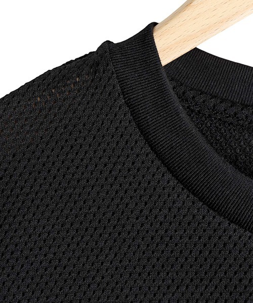 marka（マーカ）の「marka / マーカ：MESH TEE - 40/2 ORGANIC COTTON MESH -：M25B-07CS01B[COR]（Tシャツ/カットソー・メンズ・ブラック・S/M）」の3枚目の写真