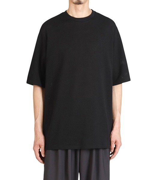 marka（マーカ）の「marka / マーカ：MESH TEE - 40/2 ORGANIC COTTON MESH -：M25B-07CS01B[COR]（Tシャツ/カットソー・メンズ・ブラック・S/M）」の6枚目の写真