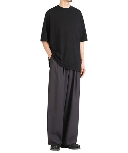 marka（マーカ）の「marka / マーカ：MESH TEE - 40/2 ORGANIC COTTON MESH -：M25B-07CS01B[COR]（Tシャツ/カットソー・メンズ・ブラック・S/M）」の9枚目の写真