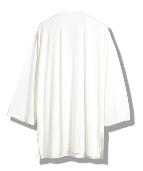 NO ID.(ノーアイディ)の「mlt5346-フリルストールディープV-N-T カットソー(Tシャツ/カットソー・メンズ・ダークグレー/ホワイト/ブラック・ONE SIZE)」の9枚目の写真
