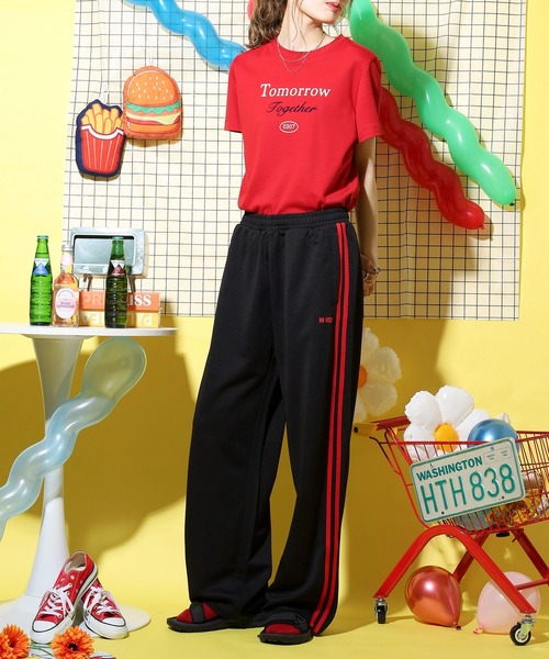 NERDY(ノルディ)の「ニューヨークトラックパンツ(スウェットパンツ・レディース・ホワイト/ピンク/ブルー/ブラック・SS/M/L/S)」の11枚目の写真