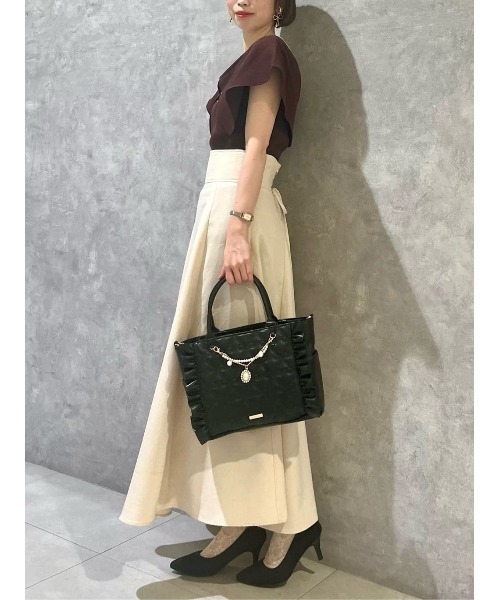 Maison de FLEUR（メゾンドフルール）の「チャーム付きリボンキルティング2Wayトート（トートバッグ・レディース・ブラック/ライトピンク・FREE）」の22枚目の写真