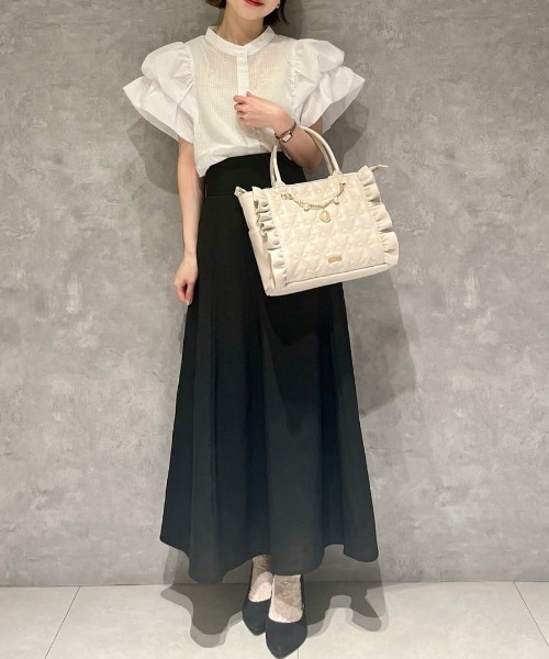 Maison de FLEUR（メゾンドフルール）の「チャーム付きリボンキルティング2Wayトート（トートバッグ・レディース・ブラック/ライトピンク・FREE）」の19枚目の写真