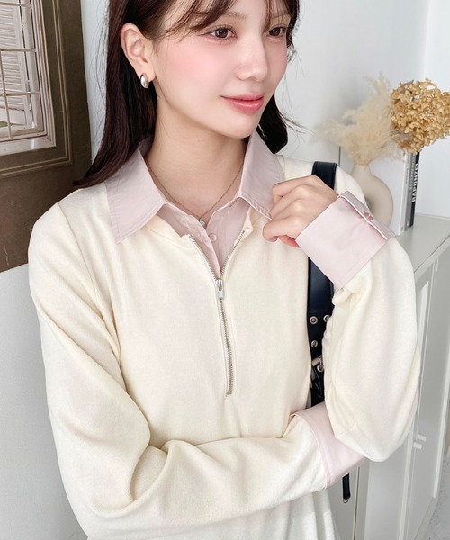 セール】シャツドッキングフリルミニワンピース（ワンピース