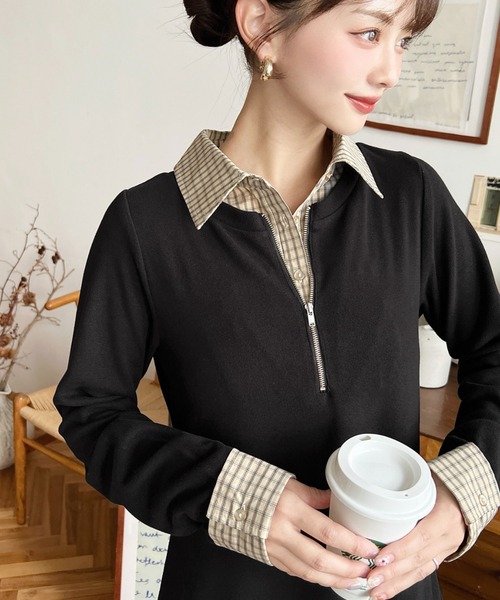 シャツドッキングフリルミニワンピース moment+ ワンピース シャツドッキングフリルミニワンピース : ZOZOTOWN