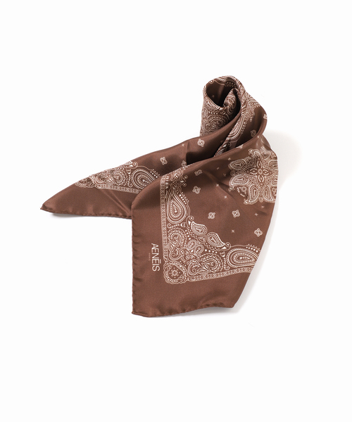 AENEIS/エネス】MINIMAL BANDANA SILK SCARF 68CM：スカーフ
