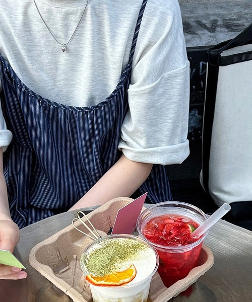 MAISON DE THERESE（メゾン ド テレーズ）の「ブルーストライプのサロペットオール（サロペット/オーバーオール・レディース・ブルー・M/L）」の13枚目の写真