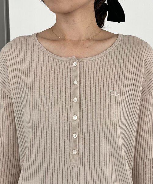 CAPRICIEUX LE'MAGE(カプリシューレマージュ)の「〈C.L〉シアーヘンリーニット(ニット/セーター・レディース・ベージュ/ブラウン/オフホワイト・FREE)」の19枚目の写真