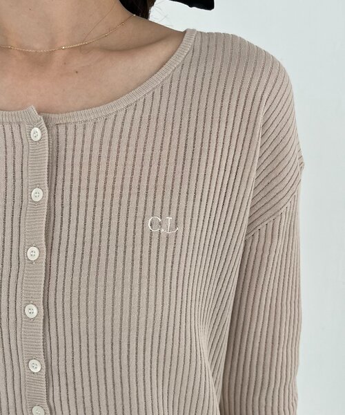 CAPRICIEUX LE'MAGE(カプリシューレマージュ)の「〈C.L〉シアーヘンリーニット(ニット/セーター・レディース・ベージュ/ブラウン/オフホワイト・FREE)」の22枚目の写真