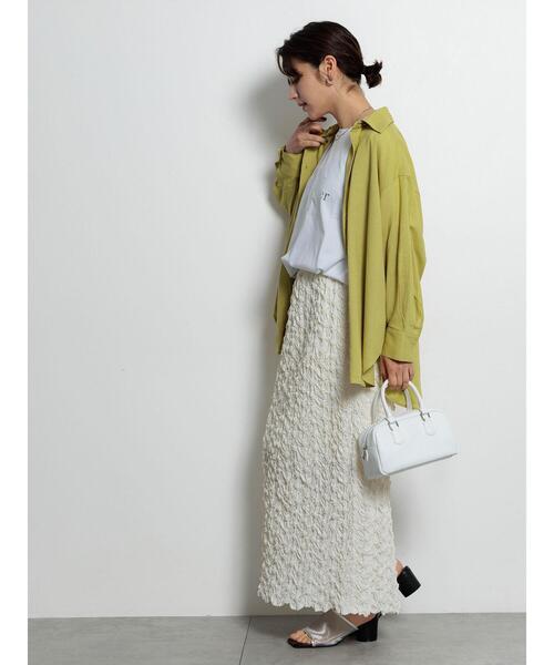 Te chichi（テチチ）の「エンブロイダリーシャーリングスカート（スカート・レディース・ブラック/オフホワイト・F）」の5枚目の写真