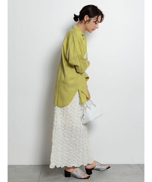 Te chichi（テチチ）の「エンブロイダリーシャーリングスカート（スカート・レディース・ブラック/オフホワイト・F）」の7枚目の写真