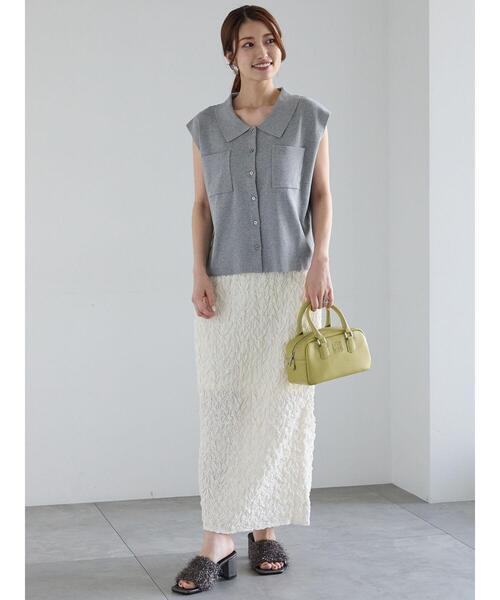 Te chichi（テチチ）の「エンブロイダリーシャーリングスカート（スカート・レディース・ブラック/オフホワイト・F）」の9枚目の写真