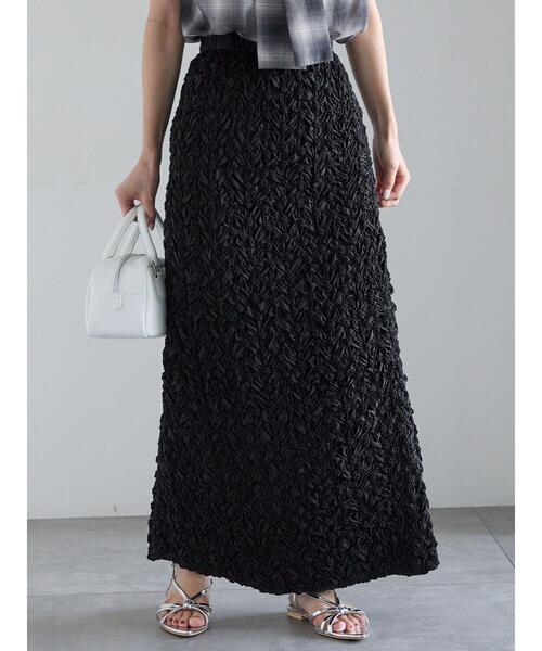 Te chichi（テチチ）の「エンブロイダリーシャーリングスカート（スカート・レディース・ブラック/オフホワイト・F）」の12枚目の写真