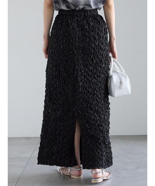 Te chichi（テチチ）の「エンブロイダリーシャーリングスカート（スカート・レディース・ブラック/オフホワイト・F）」の13枚目の写真