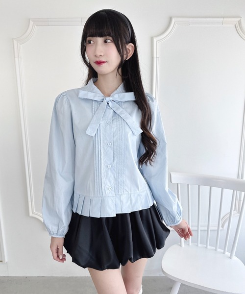 Loueme(ルエム)の「【2点SET】ボウタイブラウス+リボン刺繍ベスト(シャツ/ブラウス・レディース・ブラック/オフホワイト/グレー/ピンク・FREE)」の21枚目の写真