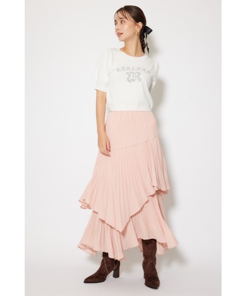 rienda(リエンダ)の「プリーツティアードマキシスカート 夏服 秋服(スカート・レディース・ホワイト/ピンク/ブラック・SMALL/MEDIUM)」の15枚目の写真