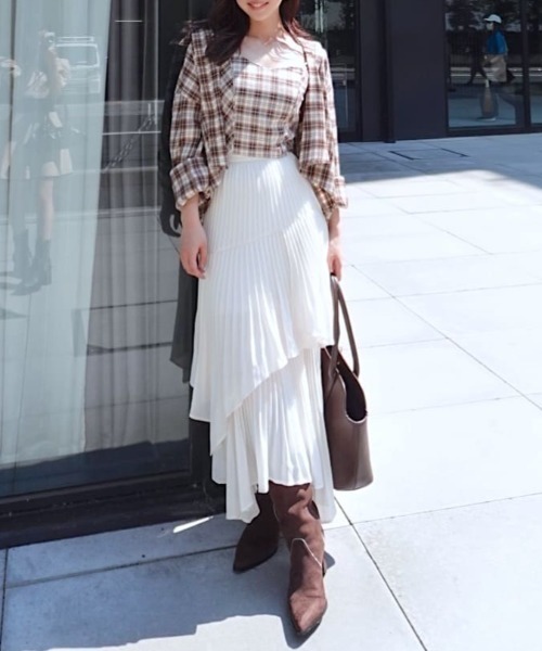 プリーツティアードマキシスカート 夏服 秋服（スカート）｜rienda