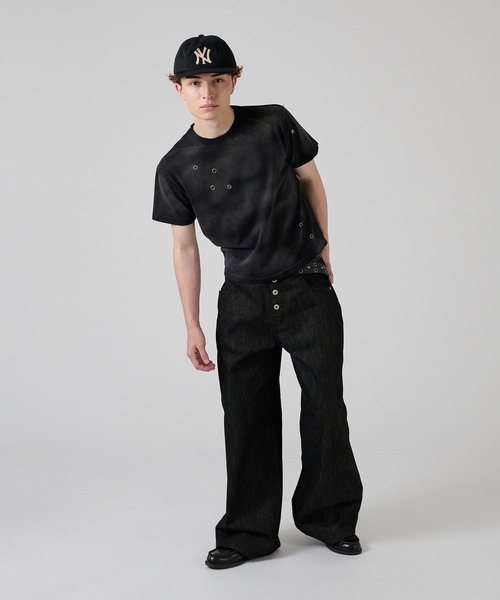 kutir(クティール)の「EYELET DESIGN CROPPED TEE/ハトメデザインクロップドTEE(Tシャツ/カットソー・メンズ・ブラック/オフホワイト/杢グレー・MEDIUM/LARGE)」の19枚目の写真