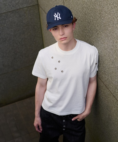 kutir(クティール)の「EYELET DESIGN CROPPED TEE/ハトメデザインクロップドTEE(Tシャツ/カットソー・メンズ・ブラック/オフホワイト/杢グレー・MEDIUM/LARGE)」の7枚目の写真