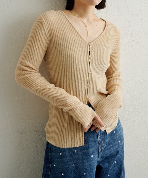 Omekashi（オメカシ）の「ベロアモール2WAYカーディガン（カーディガン/ボレロ・レディース・ベージュ/ブラック/ライトグレー/ネイビー/ベージュ系その他2・FREE）」の5枚目の写真