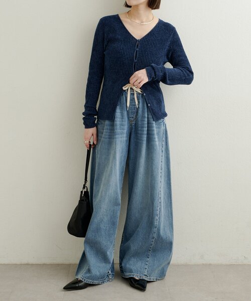 Omekashi（オメカシ）の「ベロアモール2WAYカーディガン（カーディガン/ボレロ・レディース・ベージュ/ブラック/ライトグレー/ネイビー/ベージュ系その他2・FREE）」の8枚目の写真